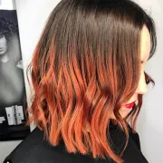 Girl with orange dyed tipped hair