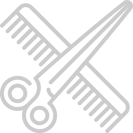 grey scissors & brush icon