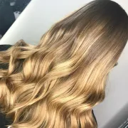 Girls curly long blond hair